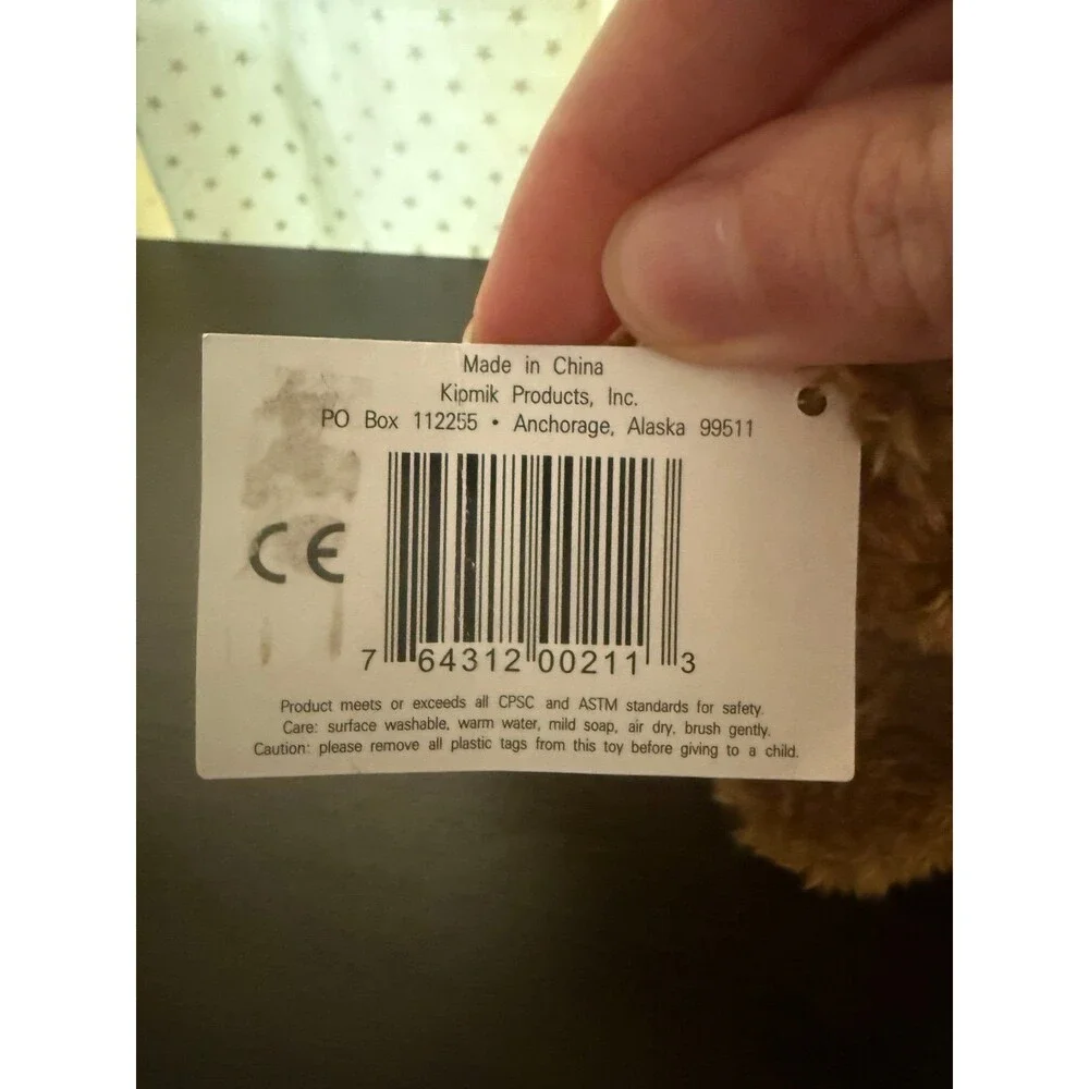 Kipmik Plush Brown Grizzly Bear Souvenir Stuffed Animal Toy 5” New